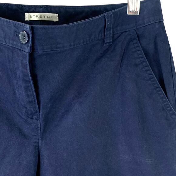 Liz Claiborne Crop Capri Straight Stretchy Chino Pants Mid Rise Size 6 Navy Blue - Picture 5 of 11